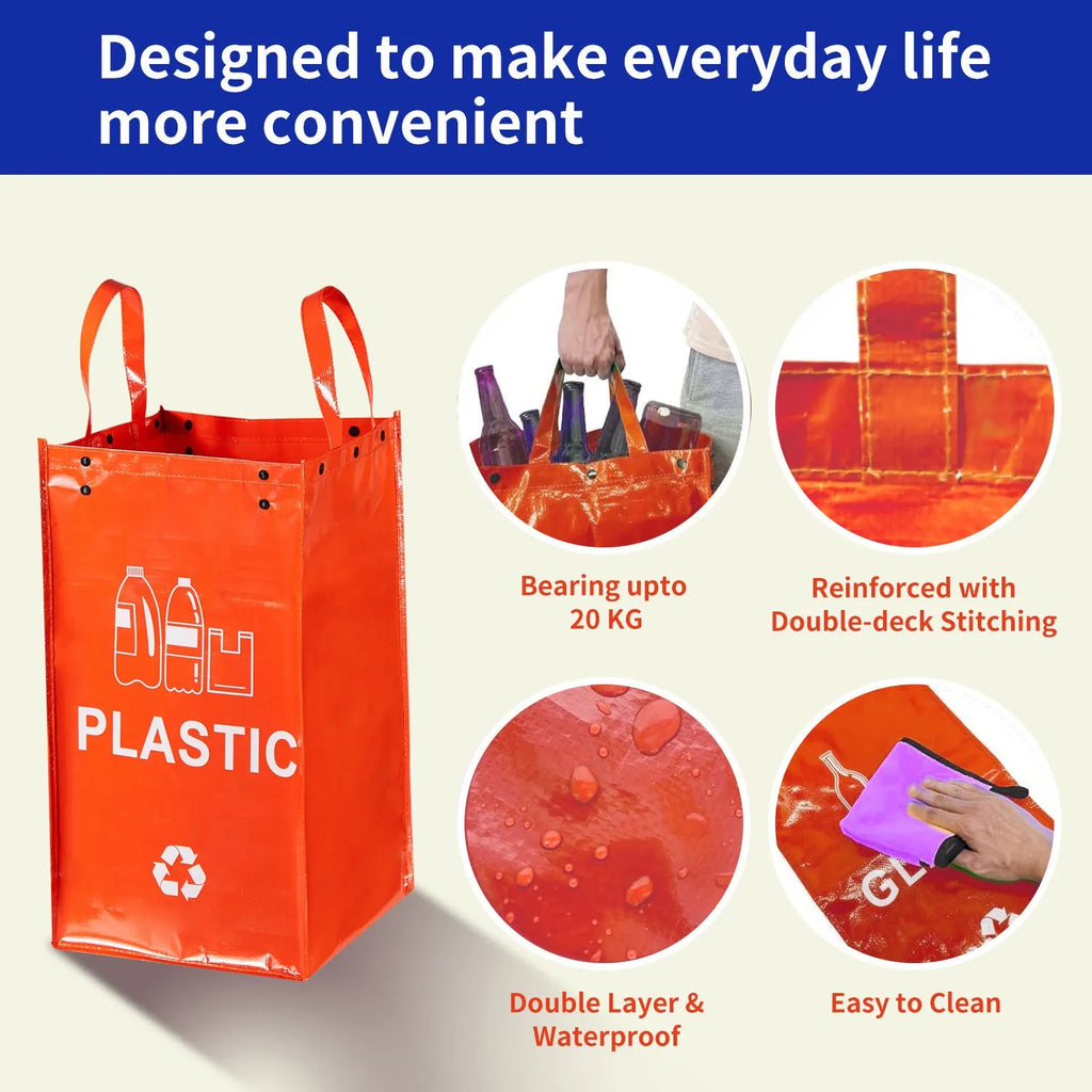 Blue foldable 40L handbag garbage bin for household waste classification and storage.