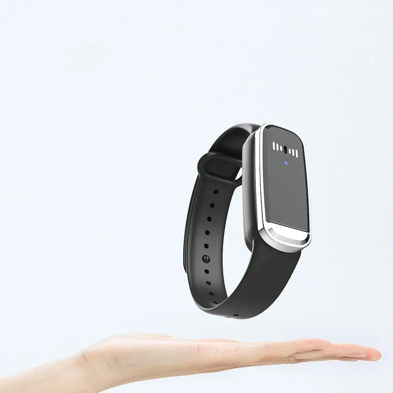 Ultrasonic mosquito repellent bracelet for pregnancy and baby protection shown in black and white colour options
