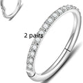 316 stainless steel nose ring with diamond-style front in multiple colour options and sizes