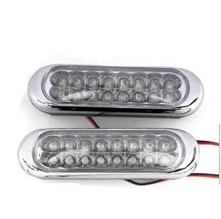 Car anti fog LED day trip auxiliary light set, white, 12V 6W, 16LED per light, with iron brackets and screws