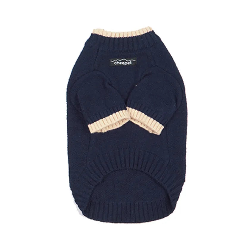 British-style two-leg dog sweater in wool blend material for winter warmth
