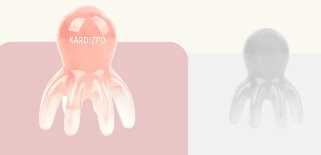 Pink natural resin octopus-shaped massage comb for periocular meridian health massage.