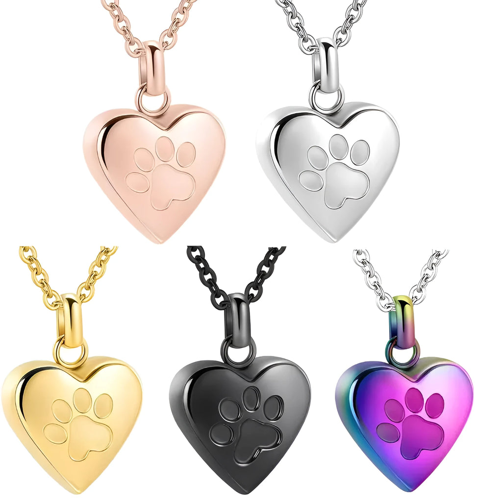 Titanium steel casket necklace with heart pendant that opens