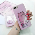 Colourful glitter cat phone case for iPhone models 6, 7, 8, and X, showing one of four decorative designs.