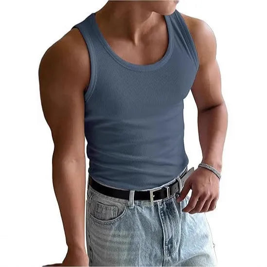 Men's tight fit polyester workout T-shirt with wool lining shown in black.