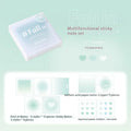 Square gradient parchment multifunctional notepad measuring 70mm with blush, green, purple, and blue pages