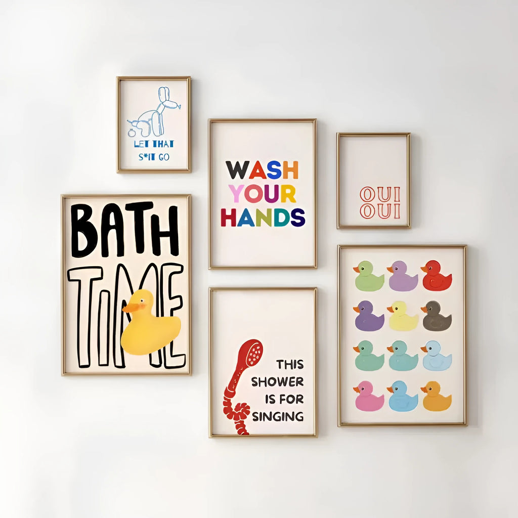 Modern simplicity unframed canvas wall art painting showing one of six available style options