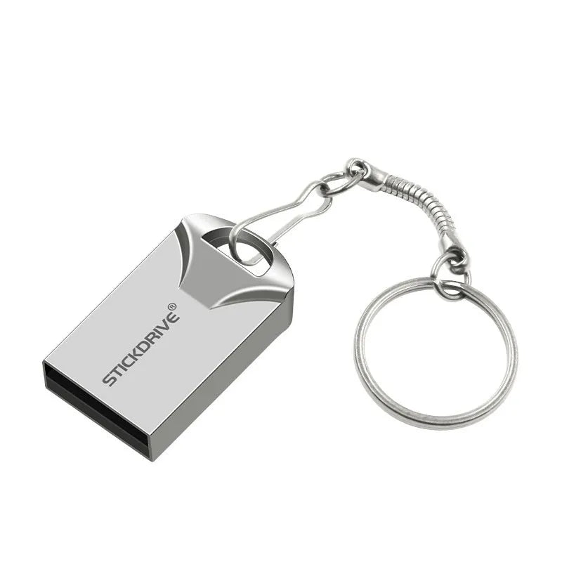 Metal car-shaped USB flash drive with chain attachment in black colour option