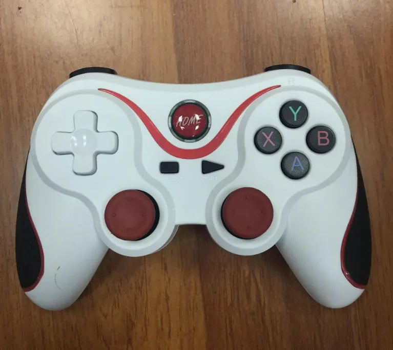 Upgraded X3 Bluetooth wireless game controller for Android phones, shown with optional mobile phone clip attached.