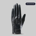 Men's leather breathable non-slip glove, left hand, black colour, finger glove style for work