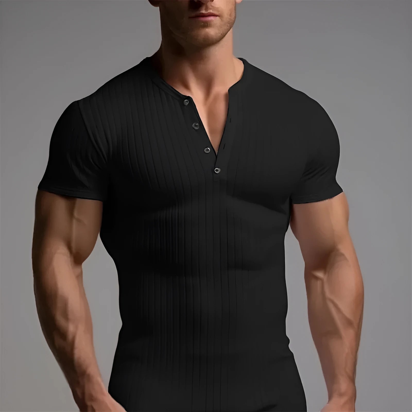 Slim-fit muscle sports t-shirt in polyester available in five colours with extended sizing