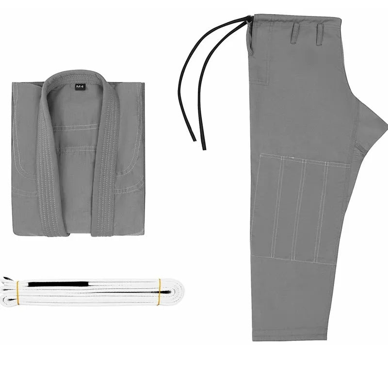 Brazilian Jiu-jitsu thin cotton blend training set top and trousers on mannequin.
