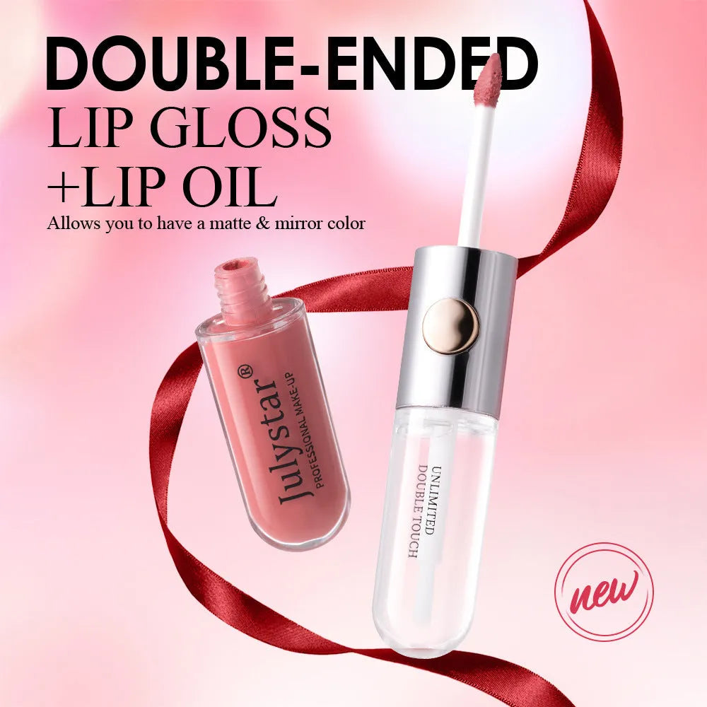 Transparent case containing 6ml of women's lip gloss in one of nine colour options