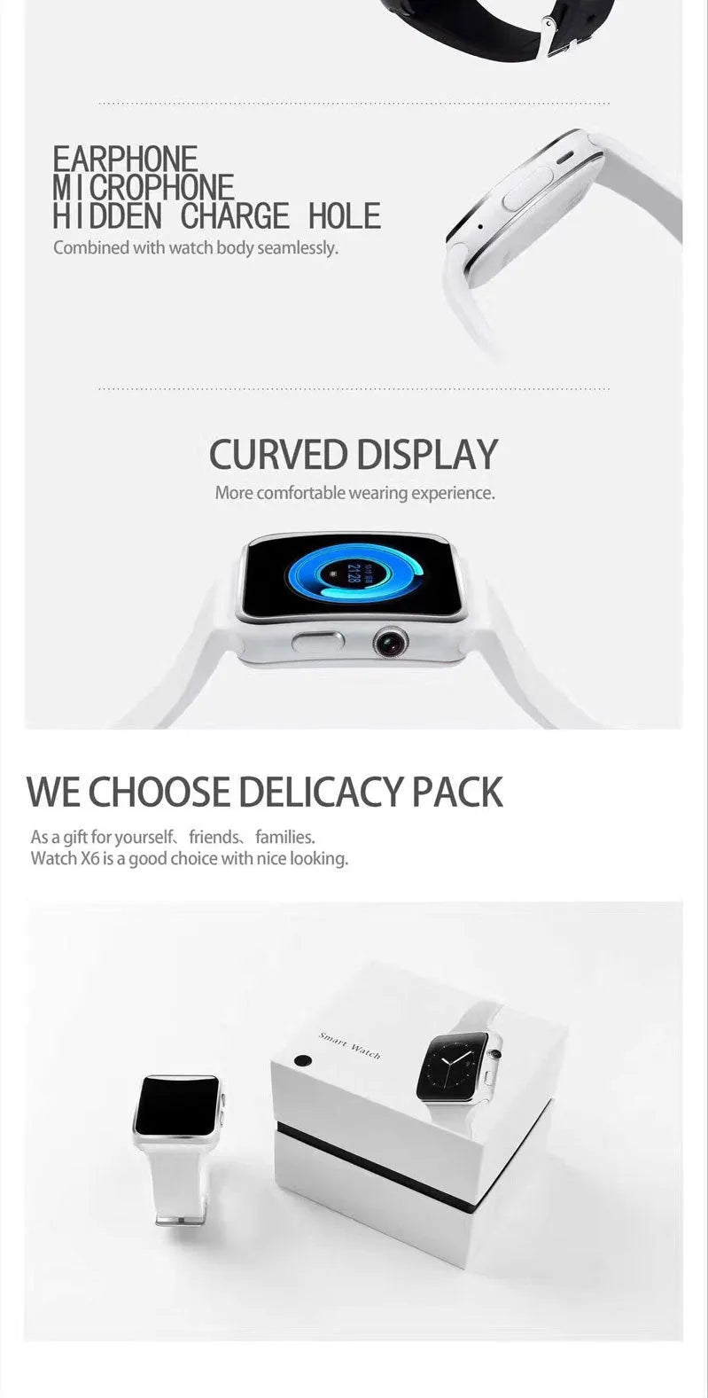 Black smart watch with 1.54-inch touchscreen display and silicone strap on wrist