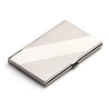 304 stainless steel geometric business card case with laser sculpture detailing