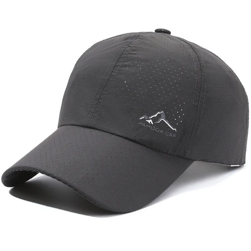 Korean-style adjustable baseball cap in dome crown design with hollow printing, available in multiple colours