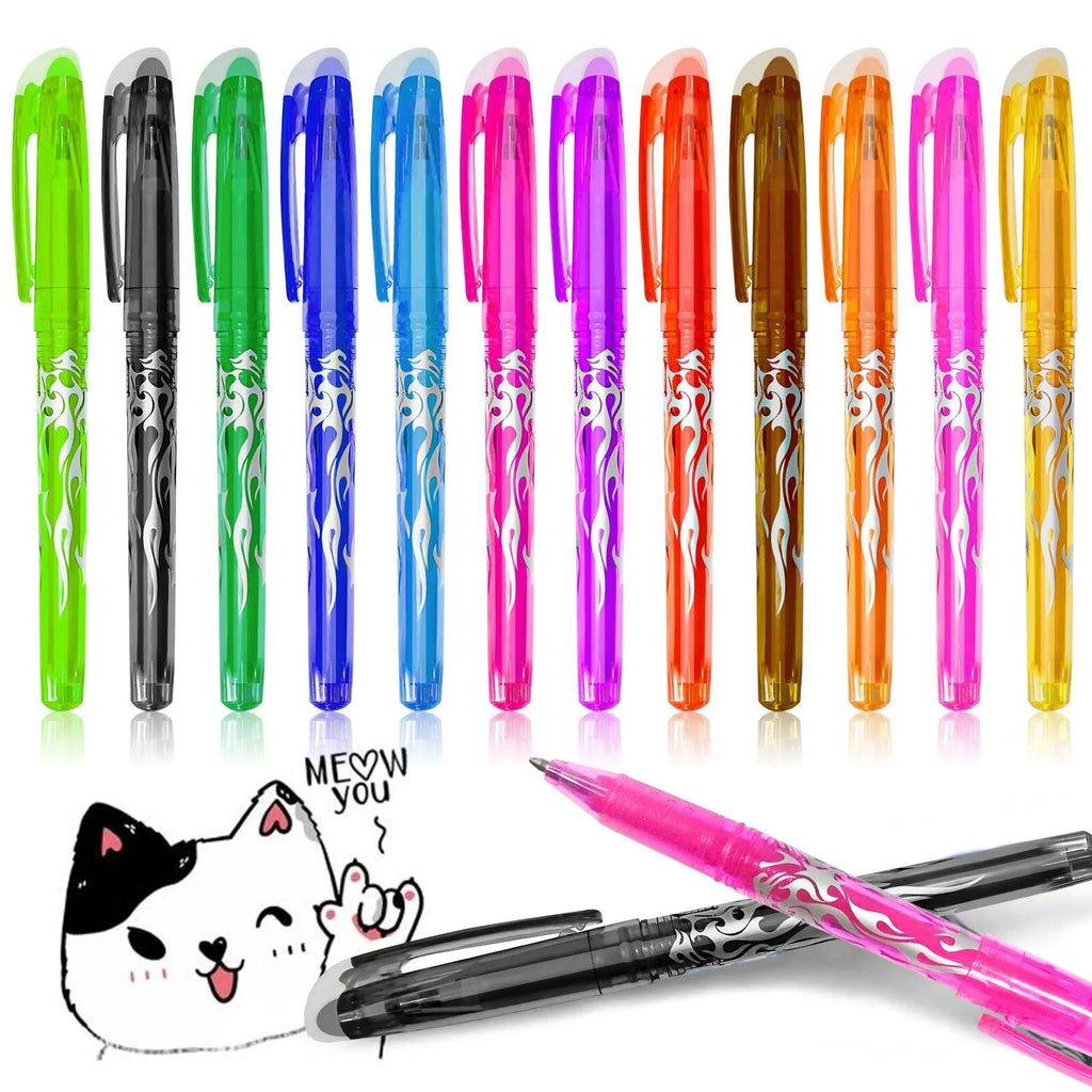 Heat-erasable gel pen with plastic shell and stainless steel nib in 0.5mm or 0.7mm tip options