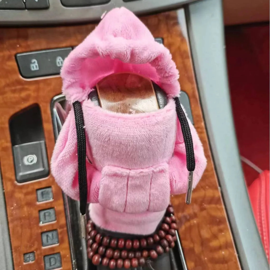 Dutch velvet car gear handle sleeve in multiple colour options on a car gear stick