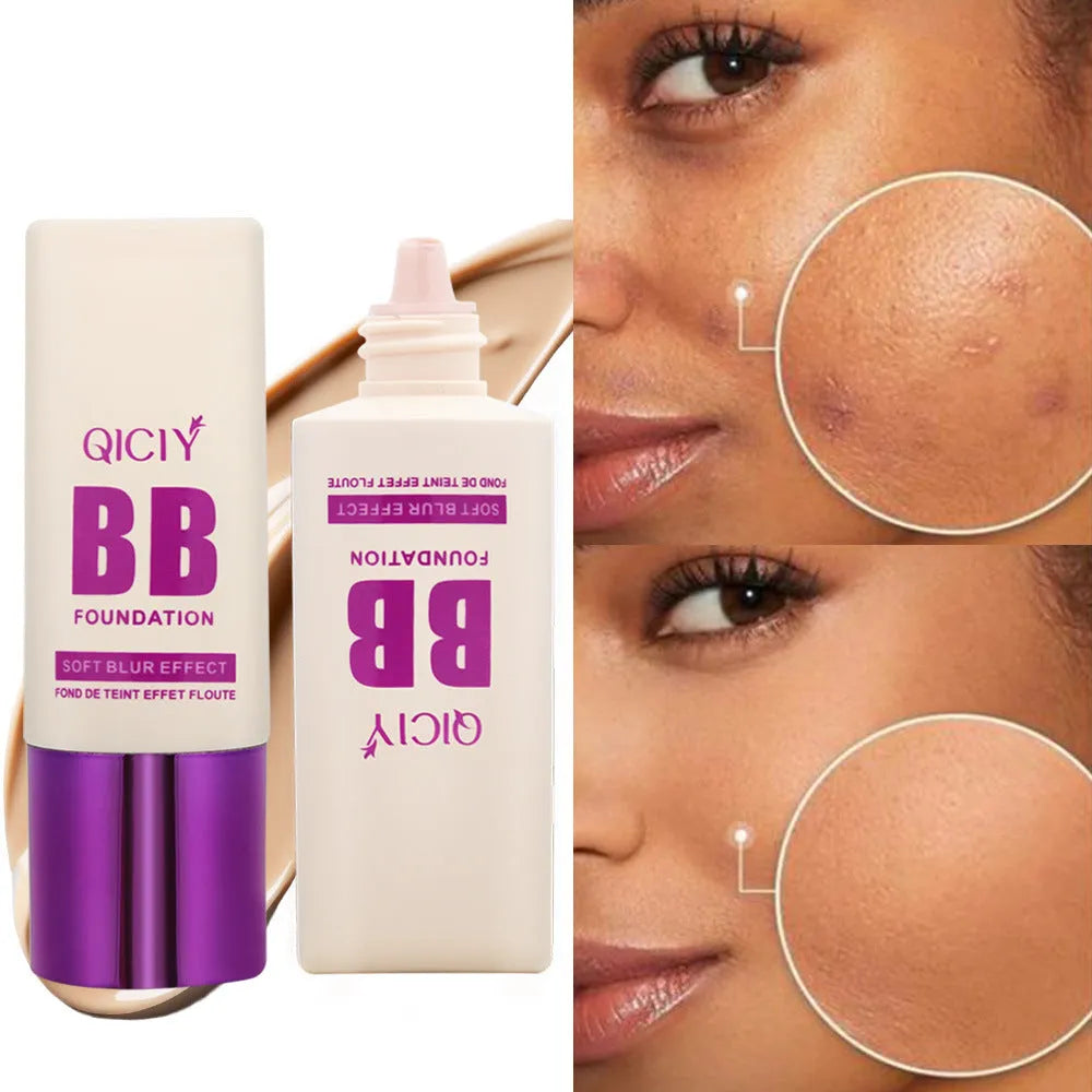 Feeding bottle containing liquid foundation BB cream concealer in one of ten available shades.