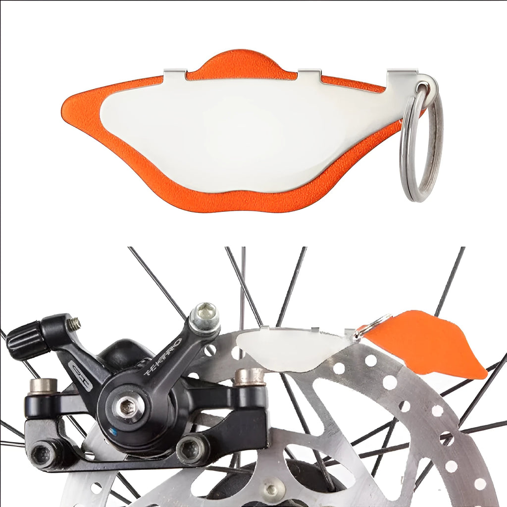Mountain bike disc brake linings in black and orange colour options with metal construction
