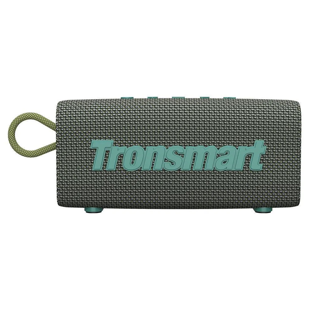Portable waterproof Bluetooth speaker in multiple colour options on a outdoor surface.