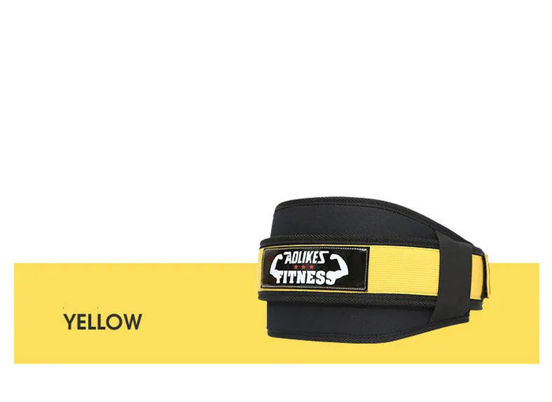 Nylon fitness weightlifting waistband for adults in black, red, and yellow colours