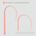 Blue cat teaser stick with long silicone tail and cat head design handle on a plain background.