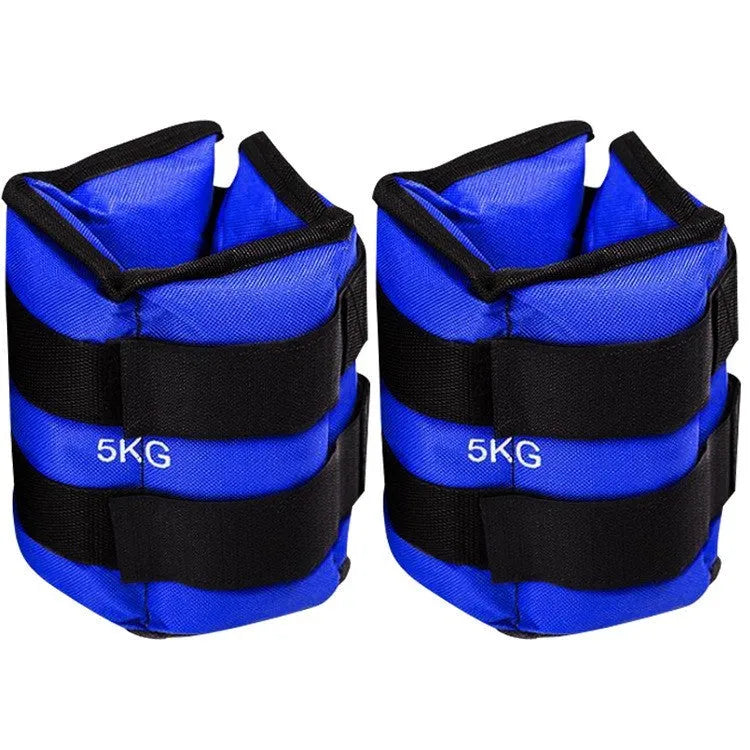 Pair of Oxford cloth legging sandbags for track and field running training with adjustable weights
