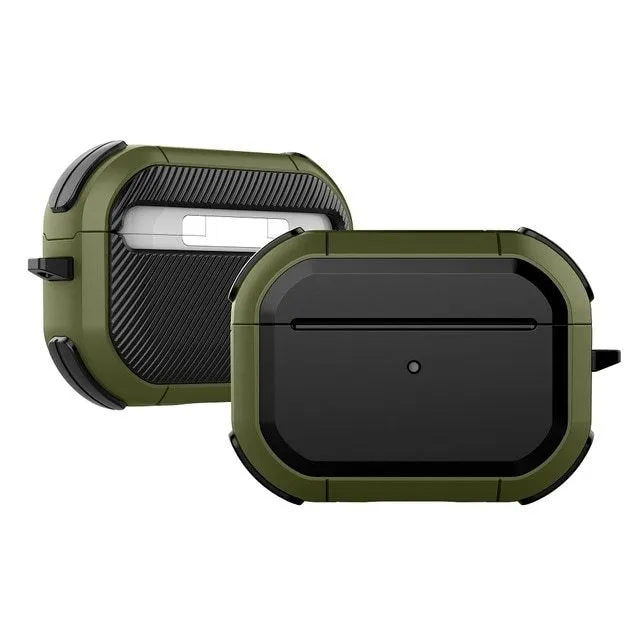 AirPods 1 2 Pro protective shell case in multiple colours including black, pink, and army green.