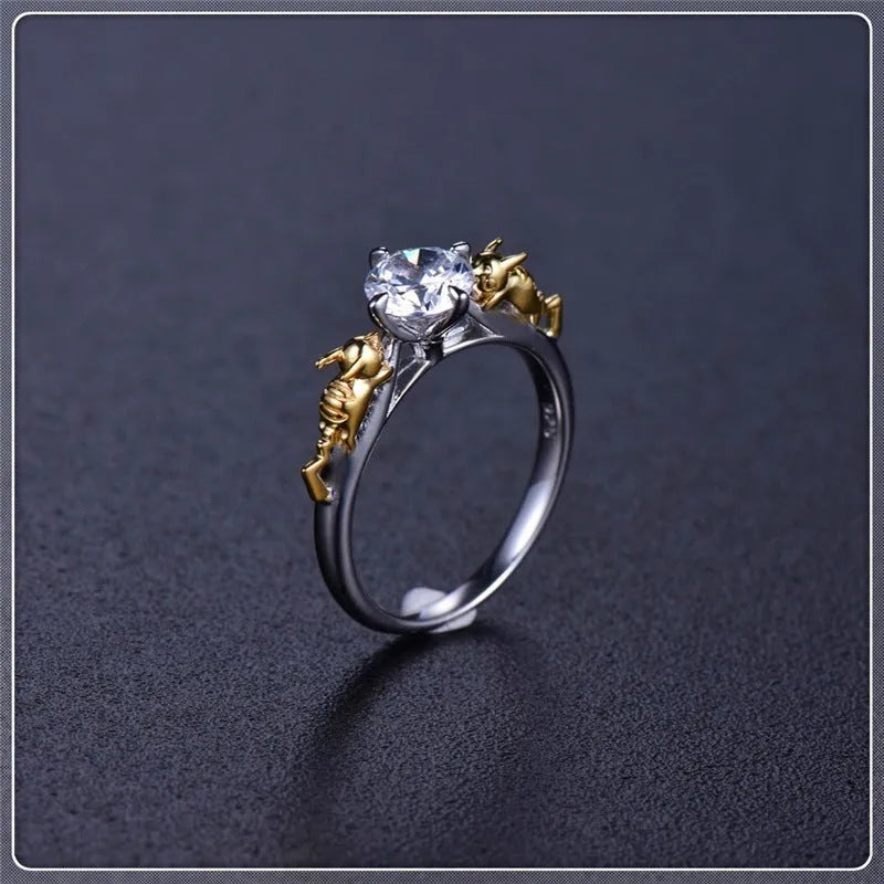 Black gold crystal crown cosplay ring made from copper, showing crown modelling.