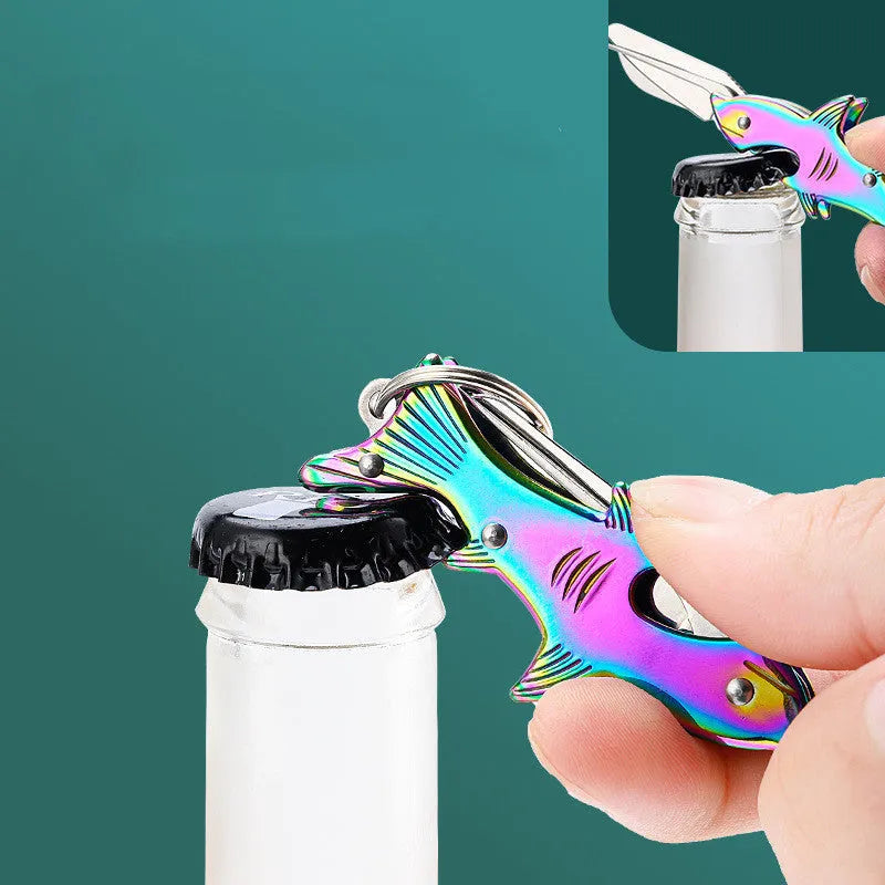 Stainless steel multi-functional pocket knife with non-slip grip in silver and gold colours