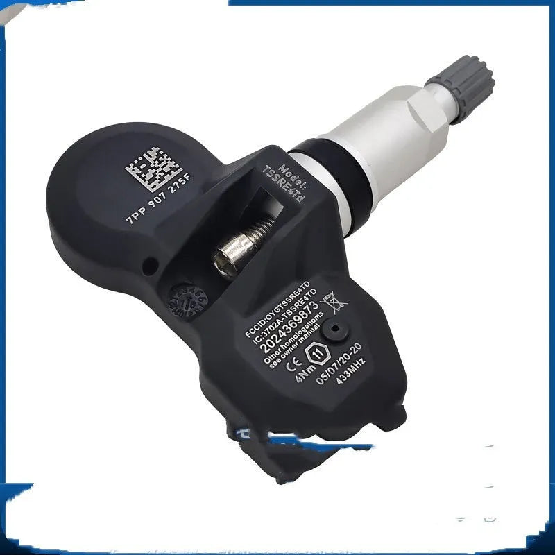 Black Audi tyre pressure monitoring sensor transmitter for direct replacement installation