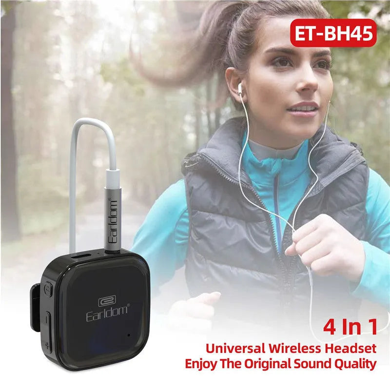Bluetooth audio receiver for running headphones with Lavalier clip and multiple colour options