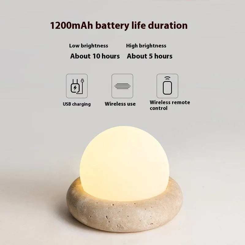 Modern cream bedside night light with remote control for children's rooms