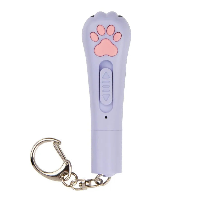 Rechargeable cat laser toy with moonlight lamp projecting pet footprint patterns on floor