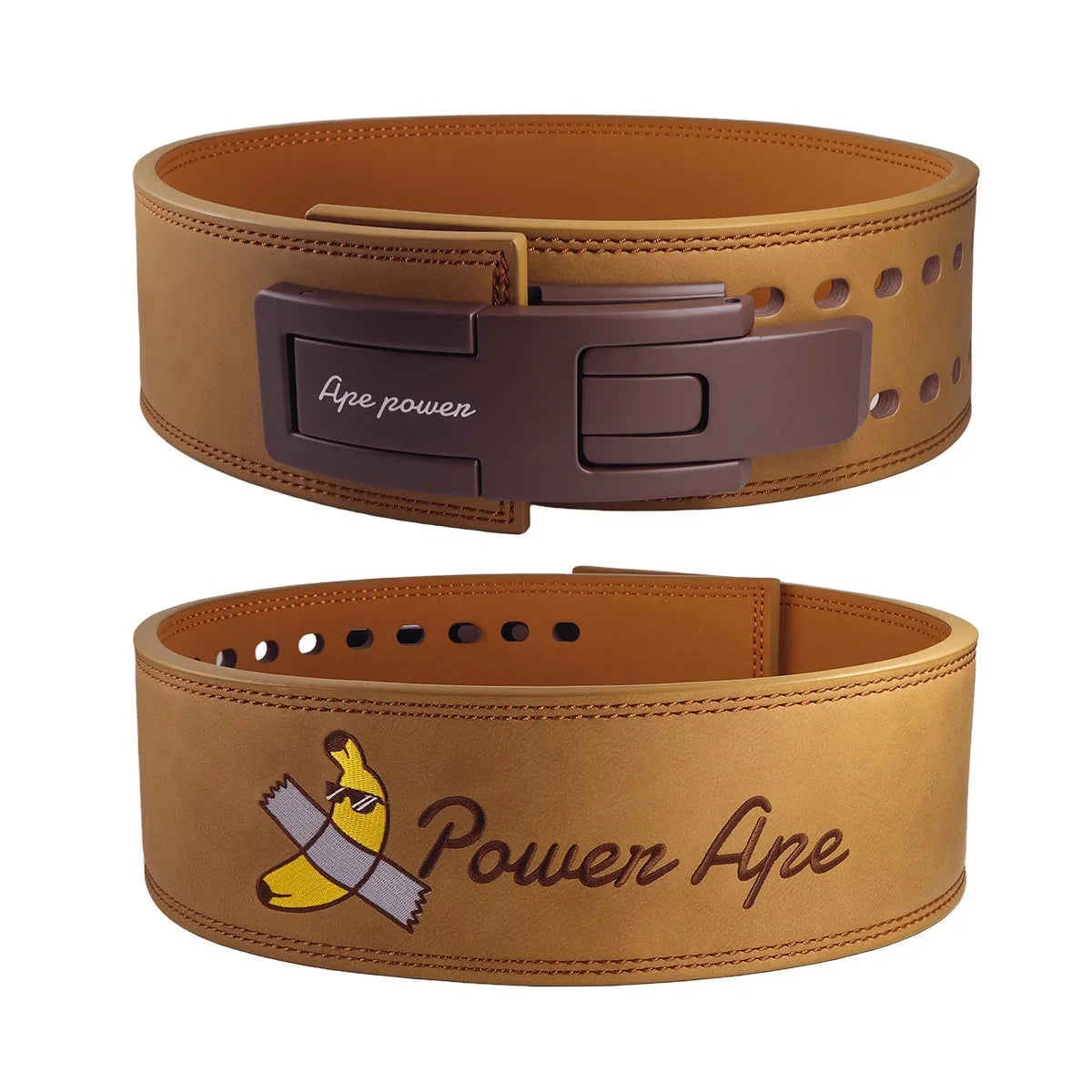 Full cowhide leather fitness belt for waist support in brown colour