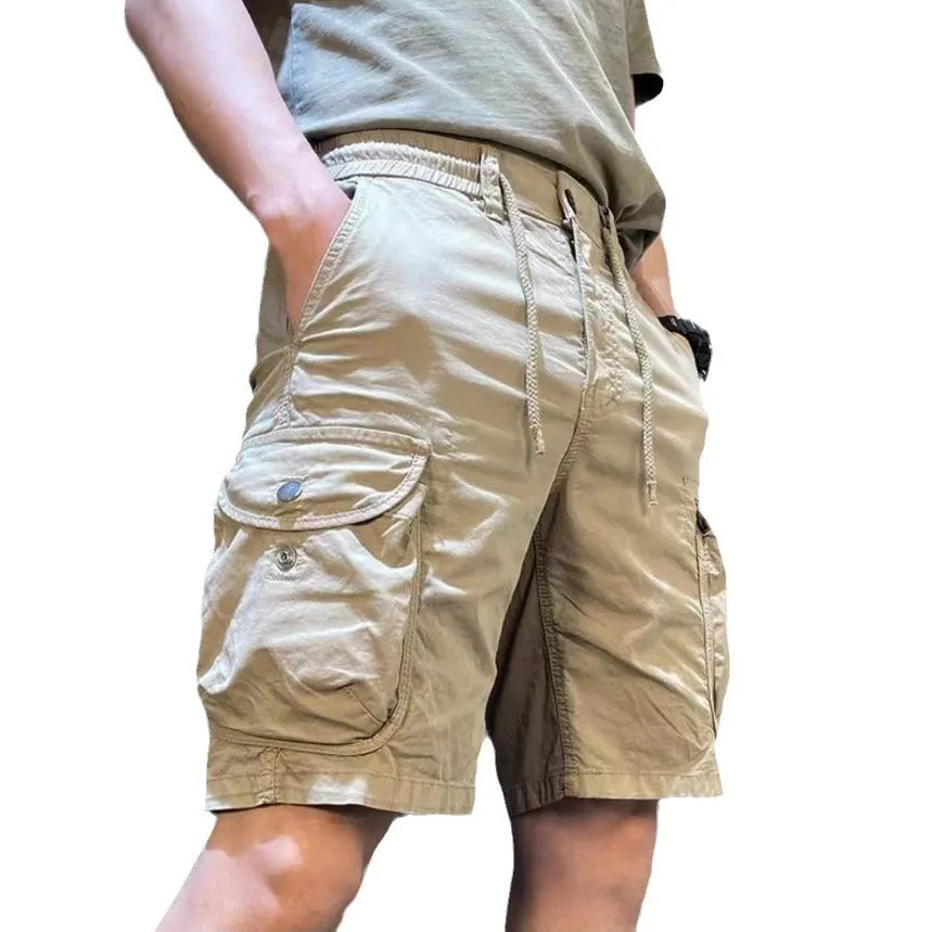 Korean-style loose straight overalls pants with multiple pockets in four colour options