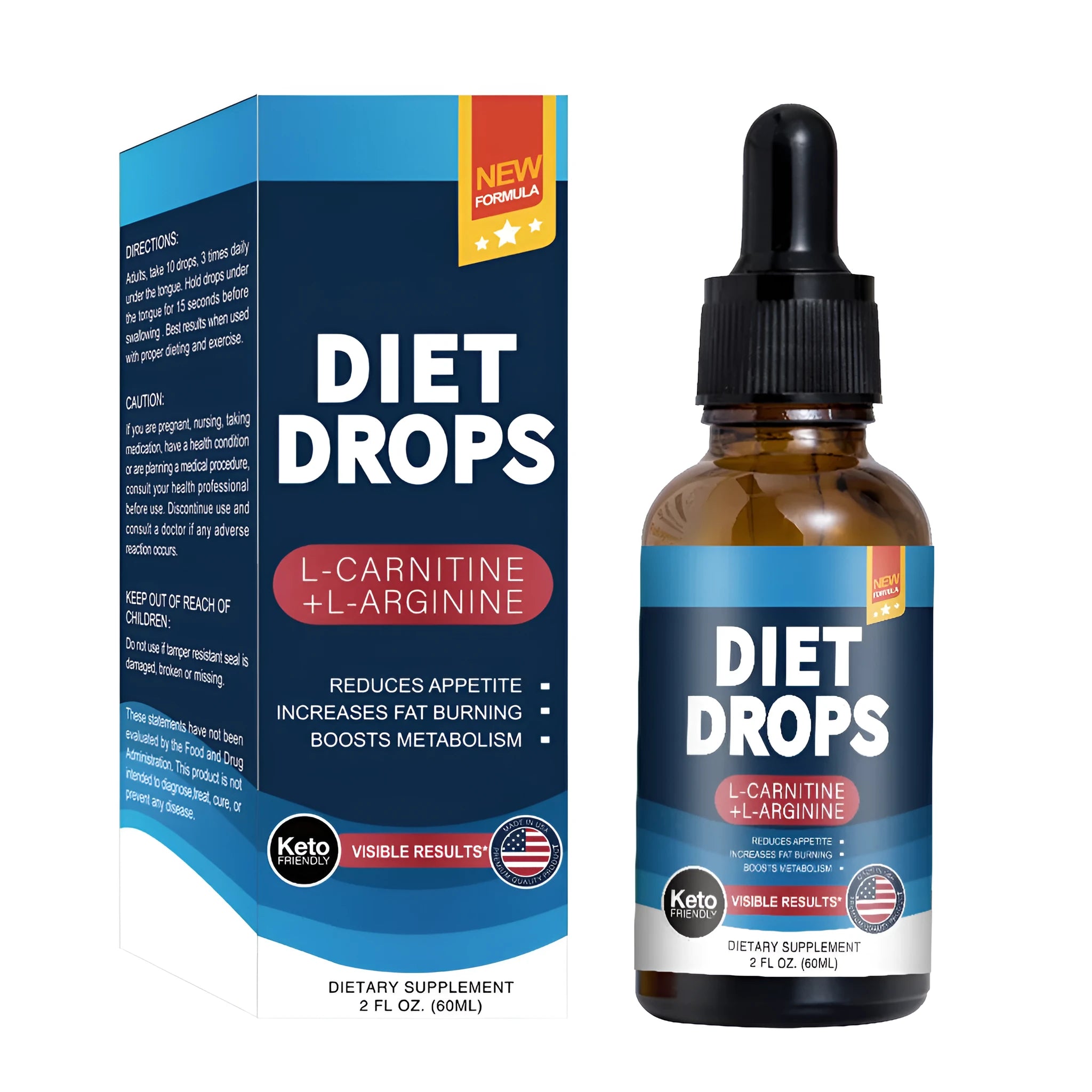 60ml ketone drops supplement bottle with dropper for weight management