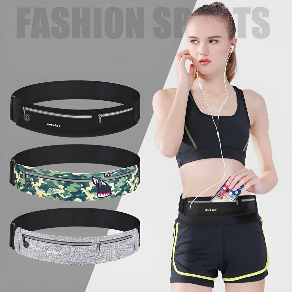 8-inch waterproof waist bag in camouflage crocodile pattern for outdoor sports