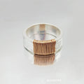 Copper geometric simple bracelet with silver gold coil finish and wide ring design.