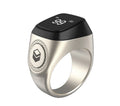 Zikr1 Tasbih smart counter ring in metal with OLED display, shown in available colours.