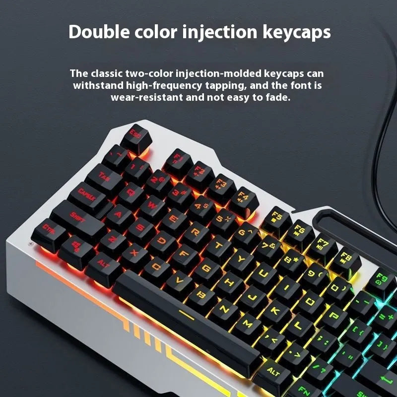 F3010 mechanical keyboard and S50 mouse bundle with LED lighting in black or white colour options