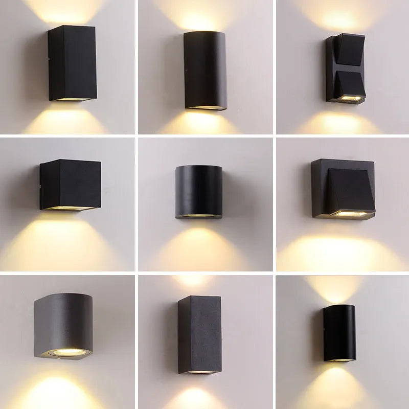 Villa outdoor balcony aisle LED waterproof wall lamp in square style with warm white light