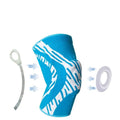 Men's black nylon basketball knee pads showing kneecap coverage and close fit