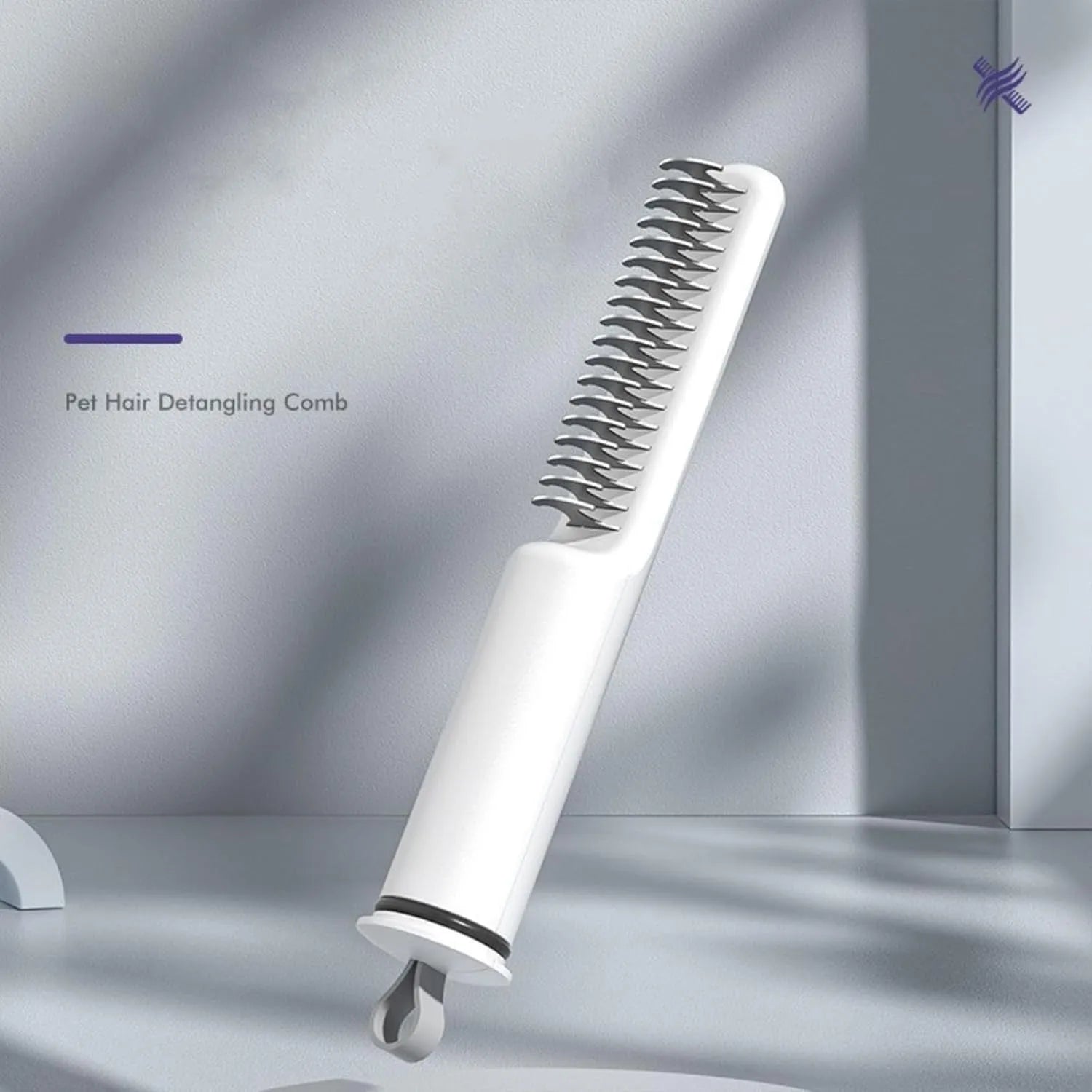 Stainless steel dematting comb for pet grooming with ergonomic handle in pink or white