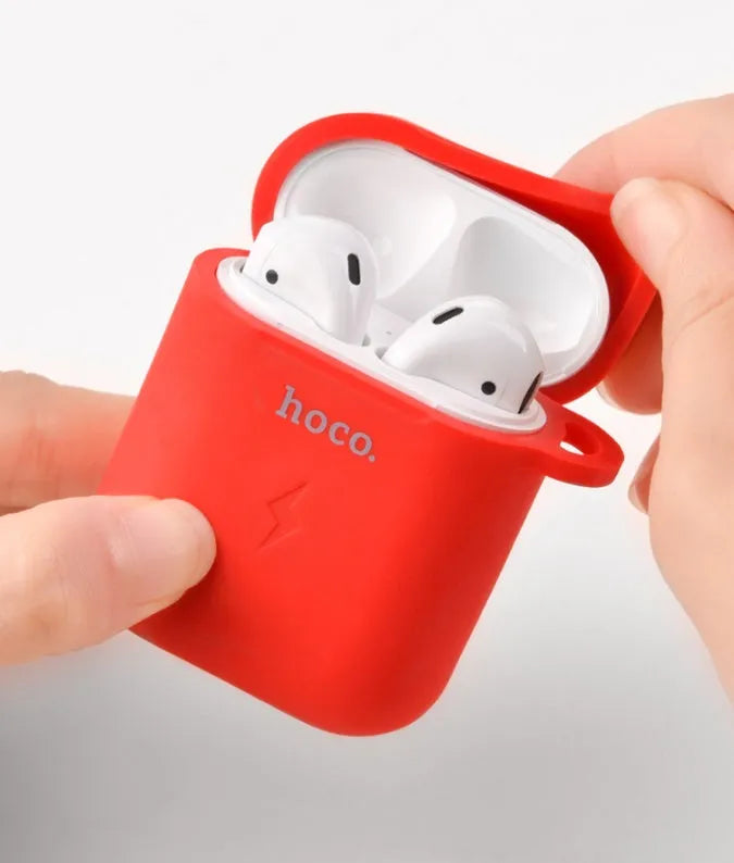 Black compatible silicone headphone case for AirPods with wireless charging support