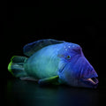 55cm green printed sunfish plush toy with wavy lips and soft plush fabric
