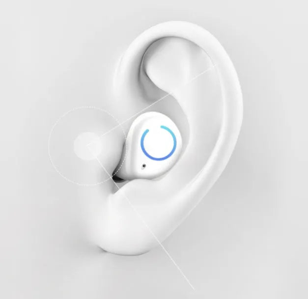 M18 true wireless Bluetooth earbuds in black and white with compact rectangular charging case