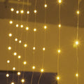 Copper curtain fairy lights with USB plug, shown in blue, purple, and white colour options.