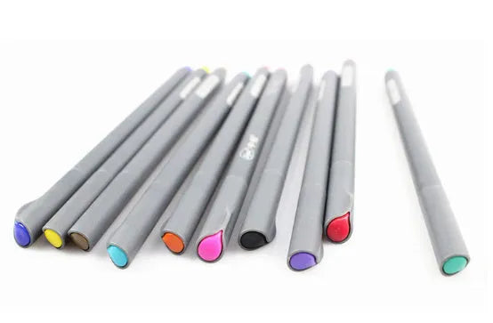 Ten hook line drawing pens with 0.38mm tips for architectural and technical drafting